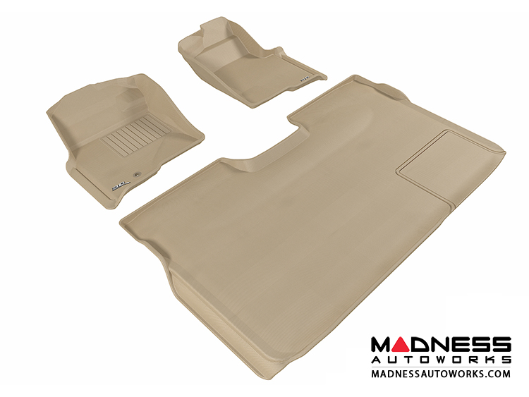 Ford F-150 Supercrew Floor Mats (Set of 3) - Tan by 3D MAXpider